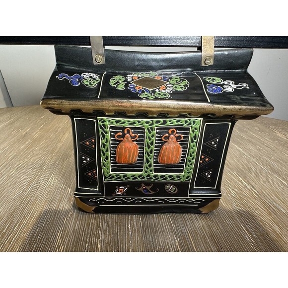 VTG Japanese Sake Decanter - Hand-Painted Moriage Porcelain - Palanquin Norimono - Picture 3 of 13